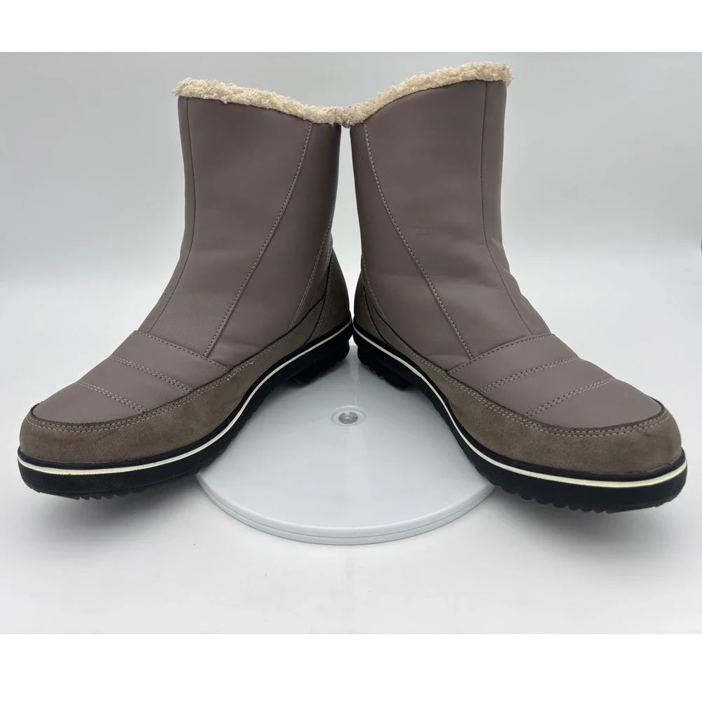 JBU BY JAMBU Winter Snow Boot Shoe Womens Water Resistant Faux Fur Gray Taupe 10